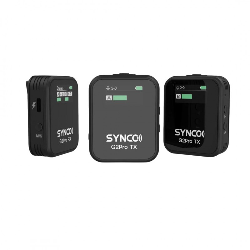 ピンマイク SYNCO G2(A2) Pro 充電ケース付／TX2＋RX1 Synco G2 A2 Pro (1 RX + 2 TX) Wireless Microphone System for